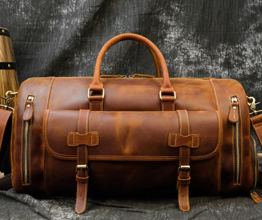 Retro Saddle Leather Travel Duffel (Men's)