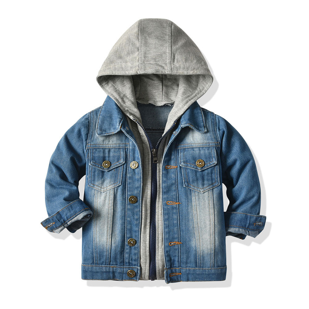 Cool & Classic Kids’ Hooded Denim Jacket