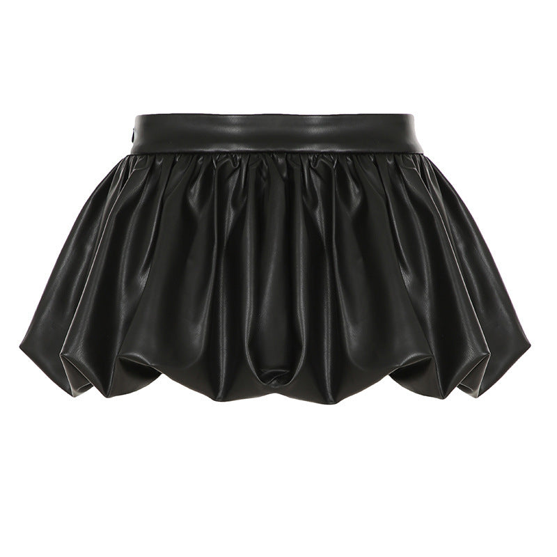 Liquid Leather Mini Skirt