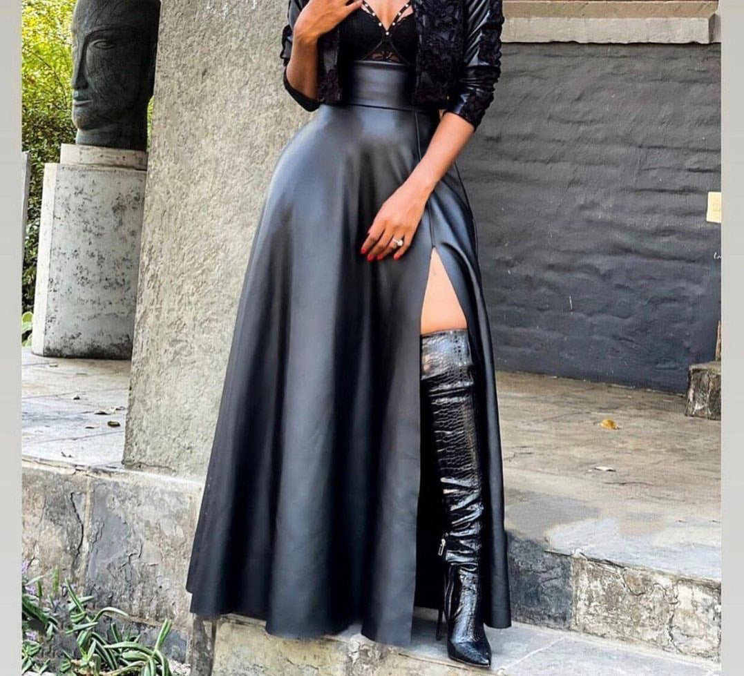Noir Split Maxi Skirt