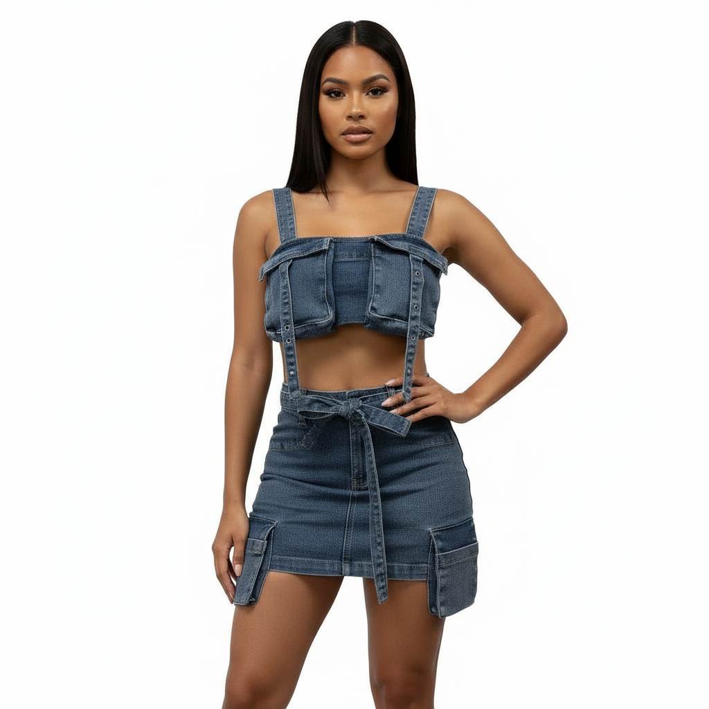 Denim "Dare Me" Mini Dress