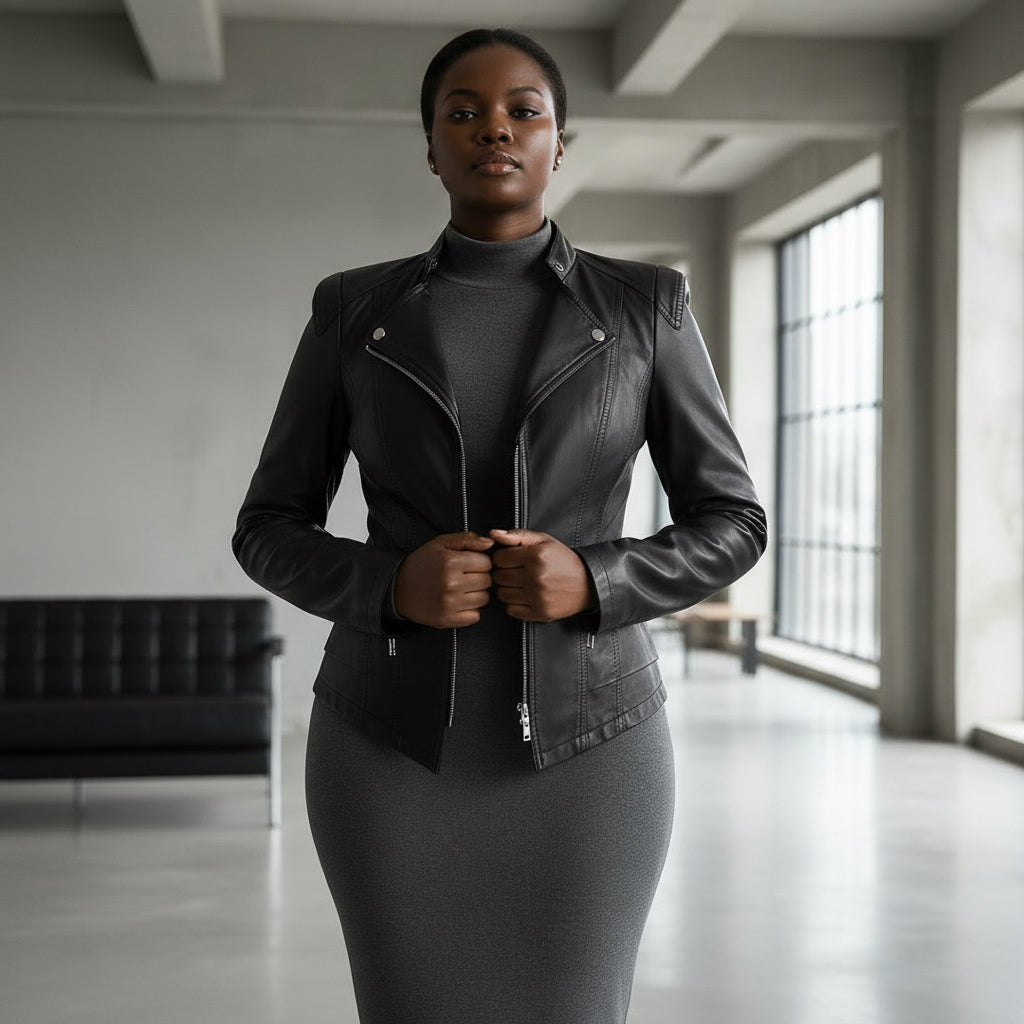 Midnight Tempo Moto Jacket ( Black) & Ivory Tempo Moto Jacket (White)