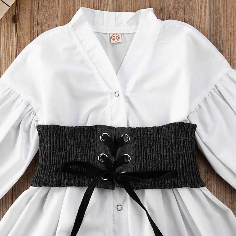 Chic & Classic White A-Line Shirt Dress