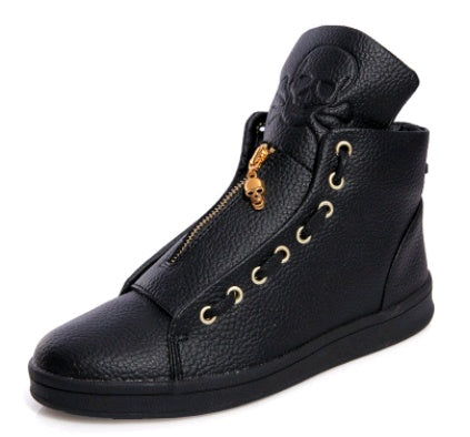 Skull Print High-Top Sports Shoes