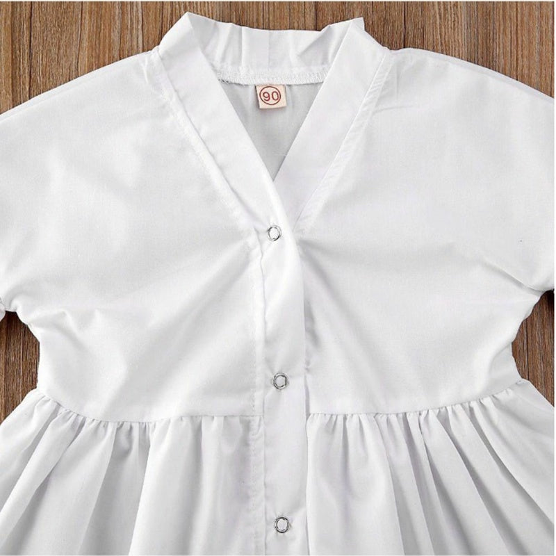 Chic & Classic White A-Line Shirt Dress