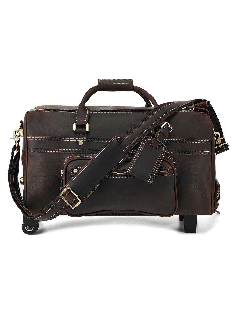 Leather Retro Portable Traveler Bag For Men & Women