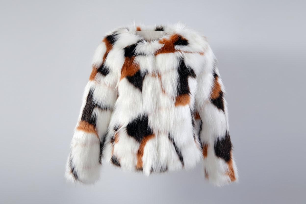 Avant Mosaic Faux Fur Jacket