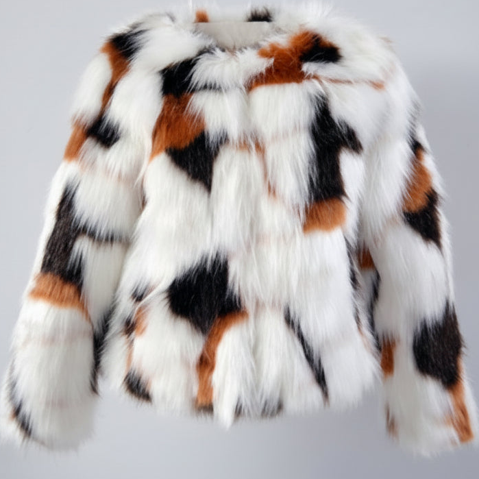 Avant Mosaic Faux Fur Jacket