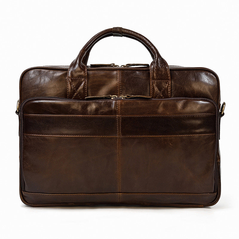 Men's First Layer Cowhide Portable Briefcase