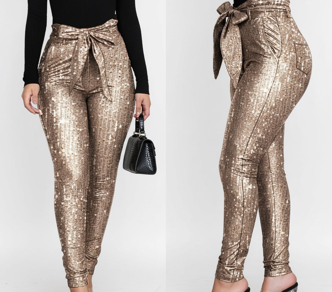 Luxe Metallic Sequin Trousers