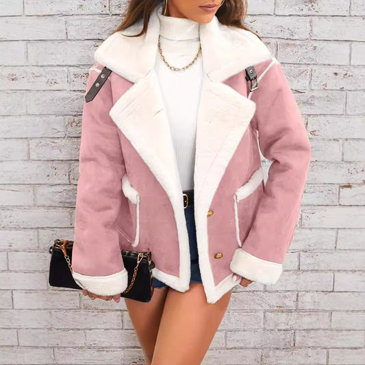 Blush Luxe Sherpa Moto Jacket