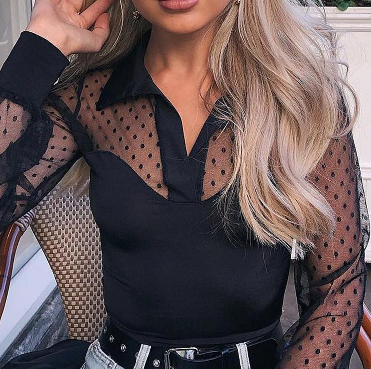 Sheer Temptation Collared Top