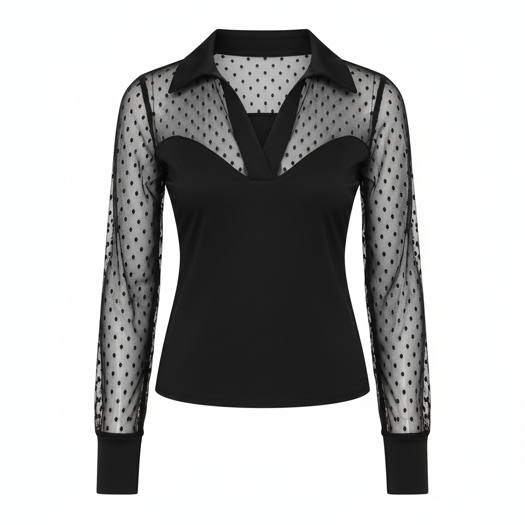 Sheer Temptation Collared Top