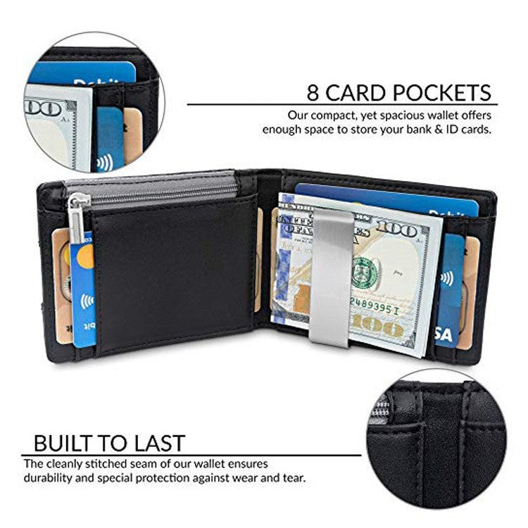 Leather Money Clip Card Holder