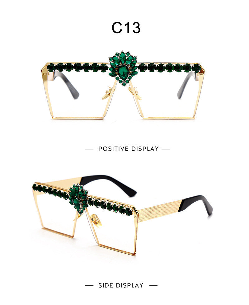 “Luxe Jewels” Square Fashion Sunglasses