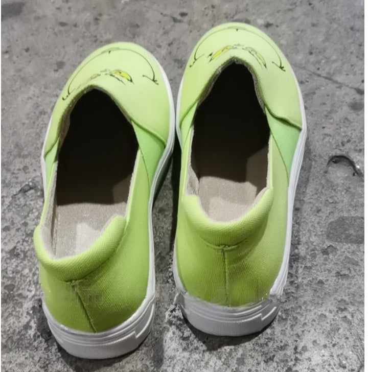 Grinch-Inspired Cartoon Canvas Shoes