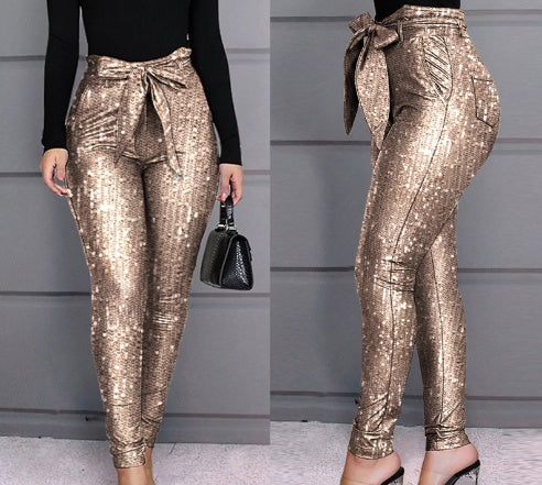 Luxe Metallic Sequin Trousers