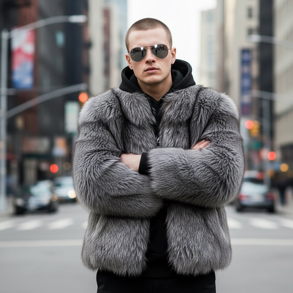 Midnight Monarch Faux Fur Jacket