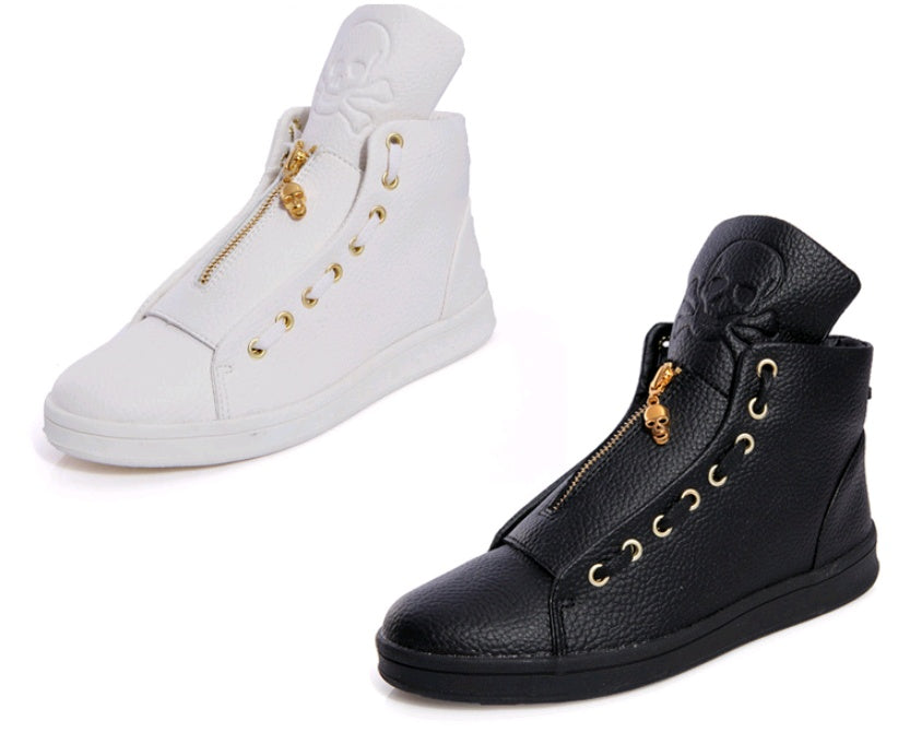 Skull Print High-Top Sports Shoes