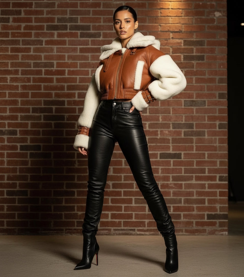Brown Sugar Shearling Bomber