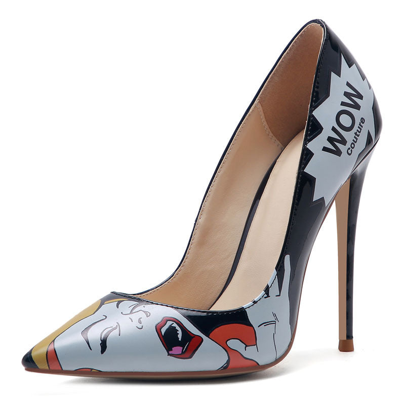 Pop Art 3D Comic Stiletto Heels