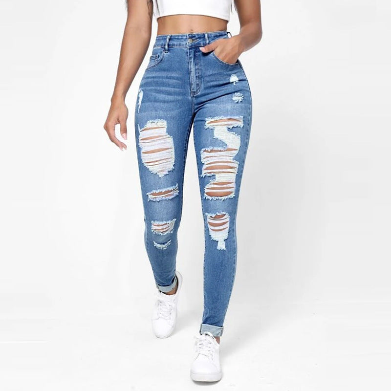 Shredded Drip High-Rise Jeans