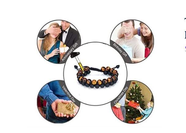 Tiger's Eye & Lava Stone Protection Bracelet