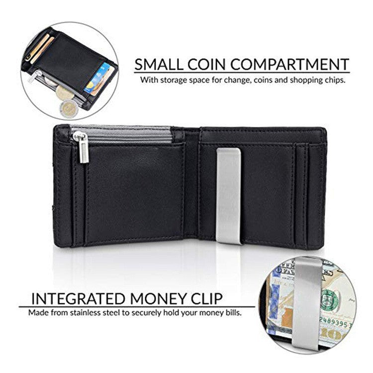 Leather Money Clip Card Holder