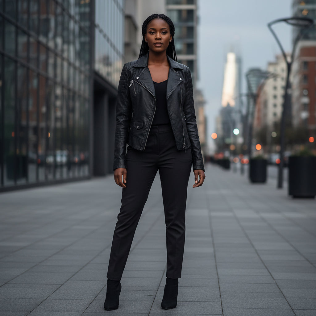 Midnight Tempo Moto Jacket ( Black) & Ivory Tempo Moto Jacket (White)