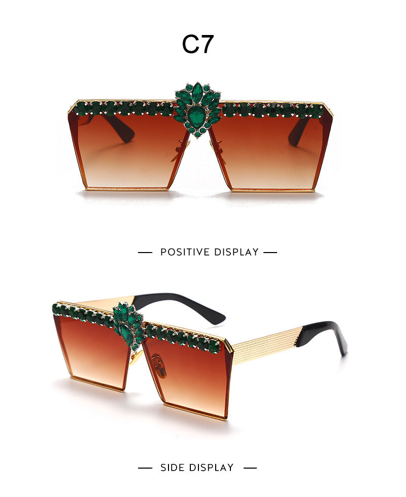 “Luxe Jewels” Square Fashion Sunglasses