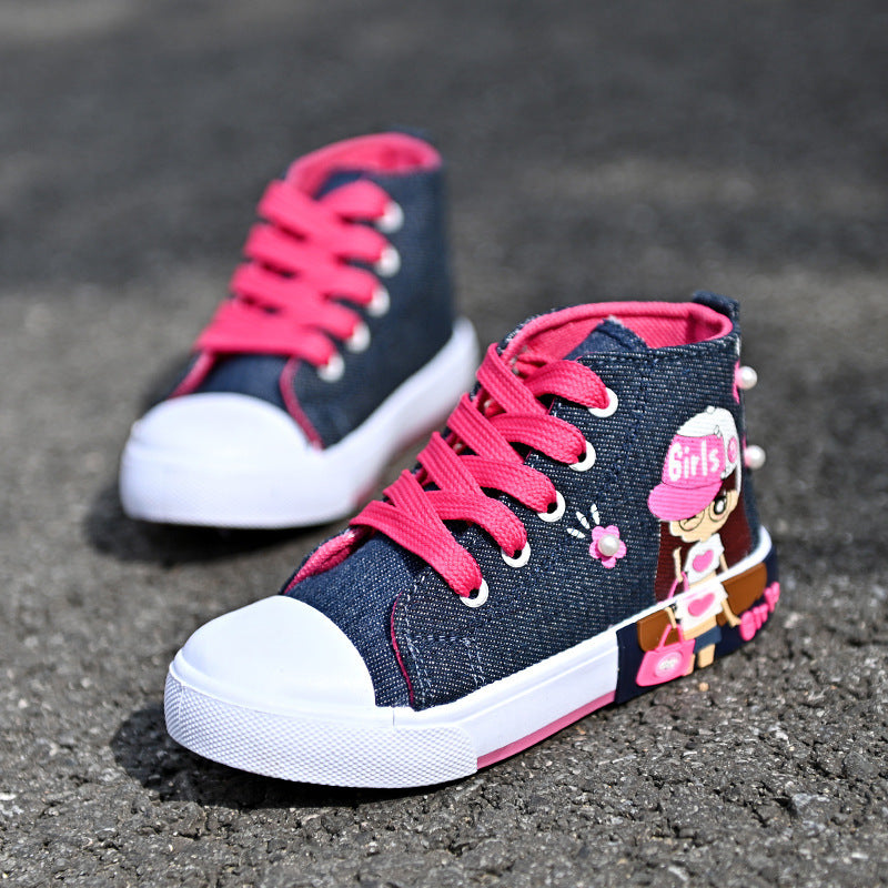 Playful Step Girls' Canvas Sneakers