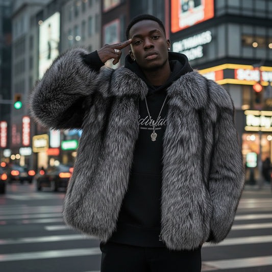 Midnight Monarch Faux Fur Jacket