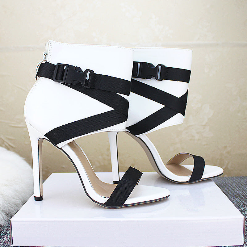 "Strapped In Style " Open Toe Stiletto Heels