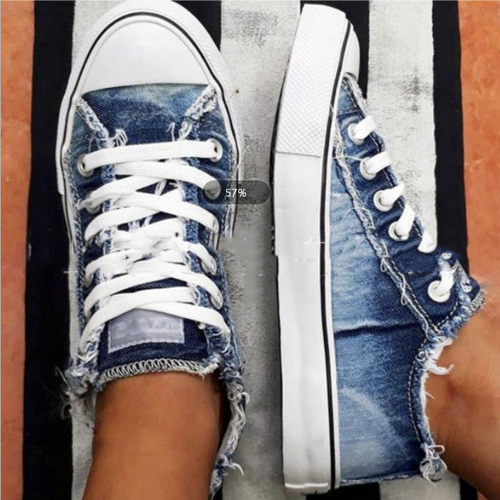 Vintage Distressed Low-Top Canvas Shoes