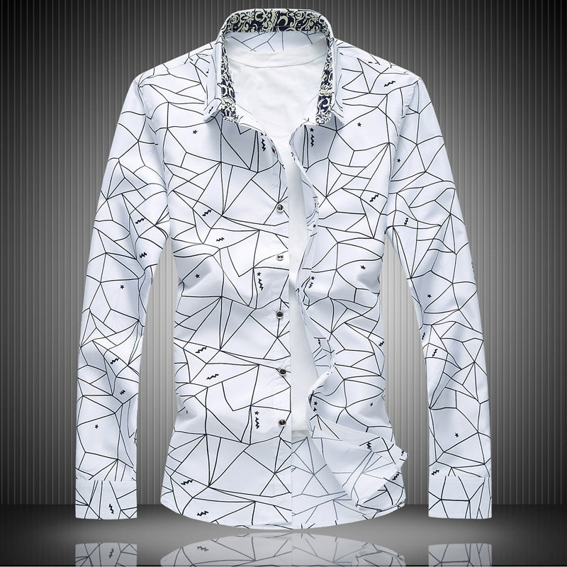 Men's Long Sleeve Casual  Printed Shirt