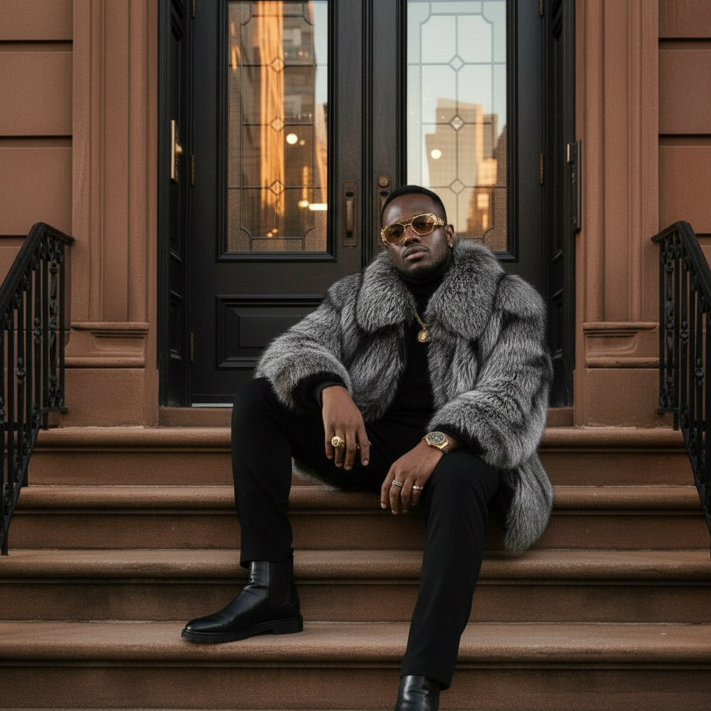 Midnight Monarch Faux Fur Jacket