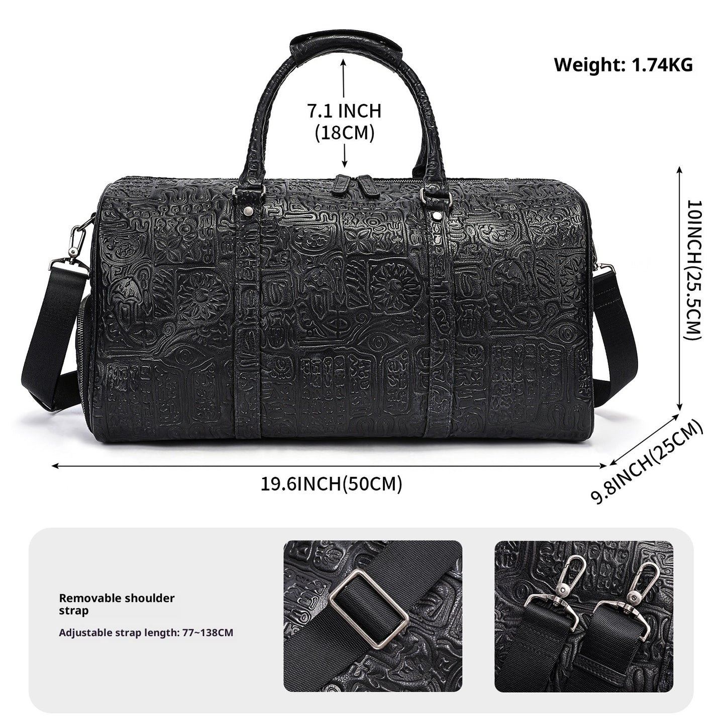 Onyx Embossed Travel Duffel