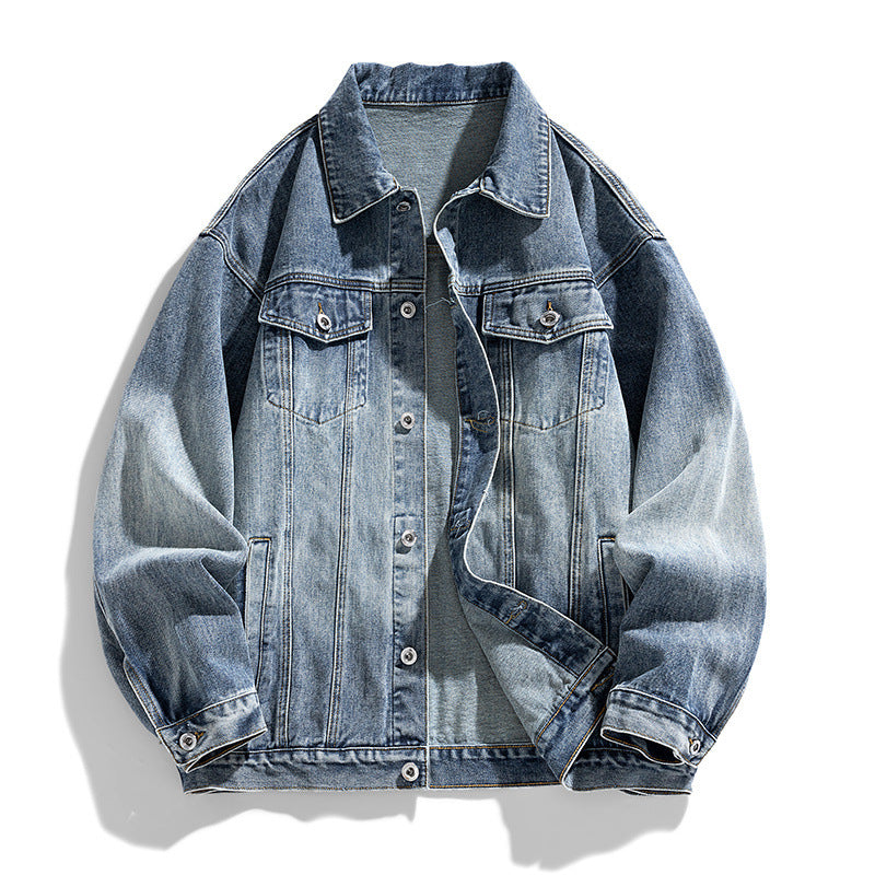 Vintage Vibe Loose Denim Jacket – Timeless Street Style for Men