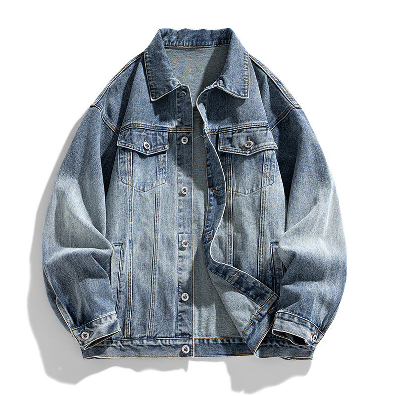 Vintage Vibe Loose Denim Jacket – Timeless Street Style for Men