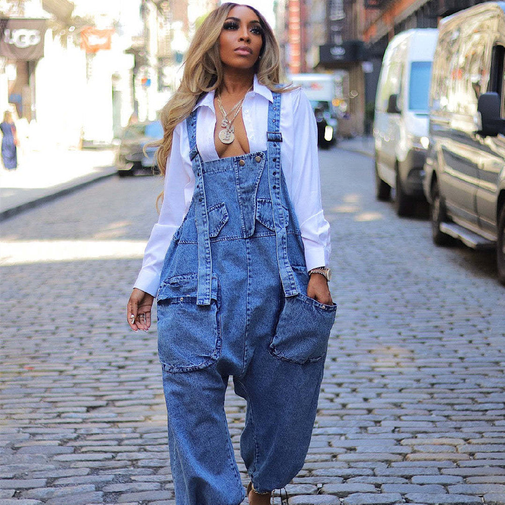 Downtown Denim Drift Jumpsuit