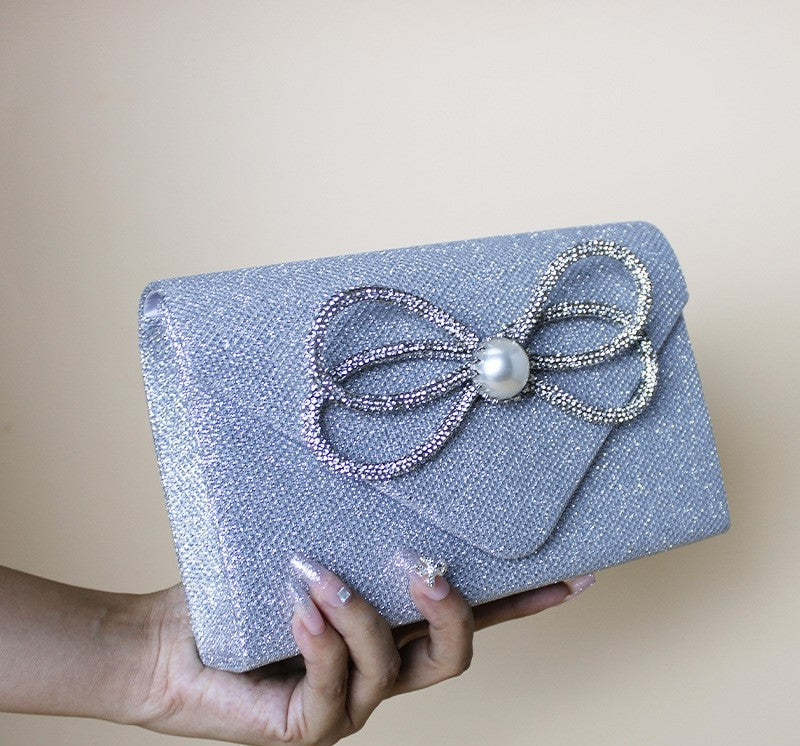 Diamond Bow Clutch Purse