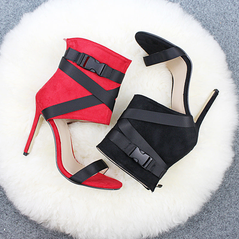 "Strapped In Style " Open Toe Stiletto Heels