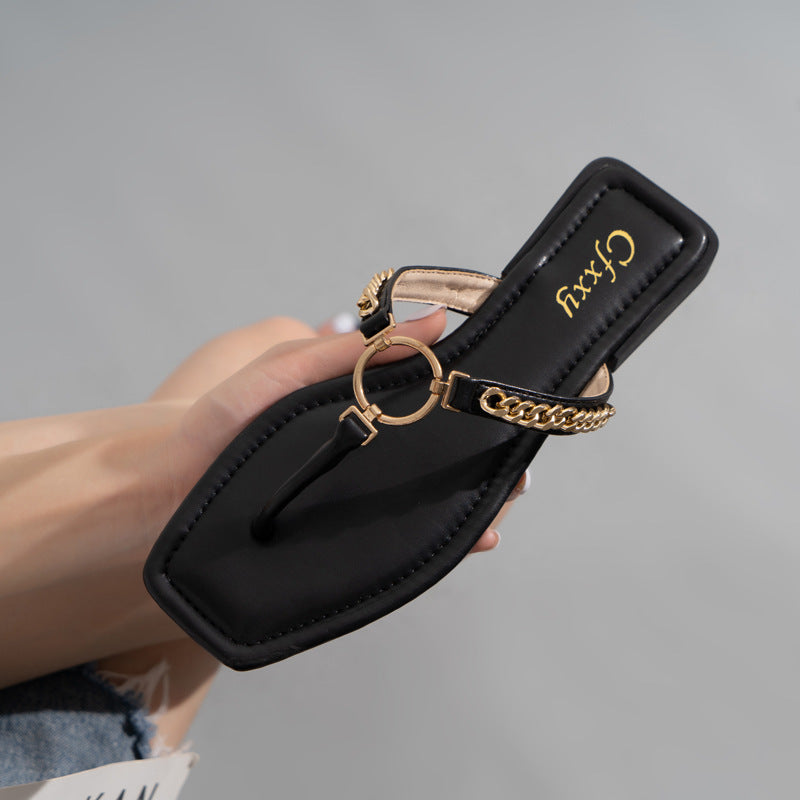 Chained Elegance Flip Flops