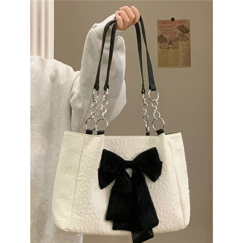 Chic Bow Canvas Tote