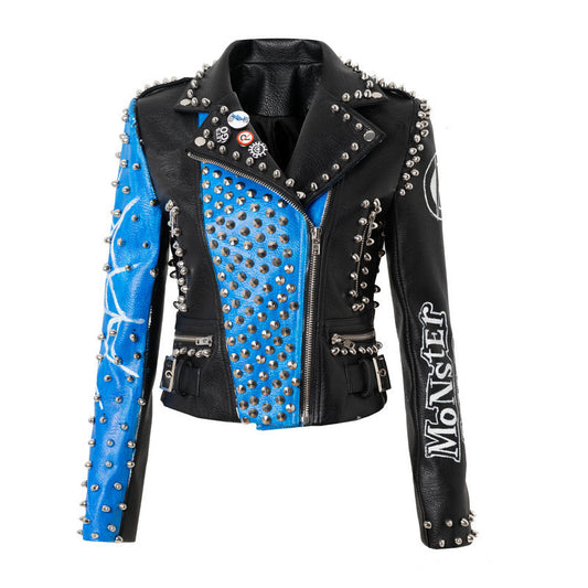 Blue Venom Moto Graffiti Jacke