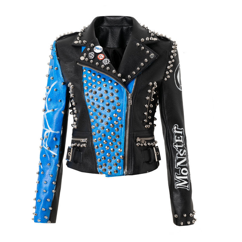 Blue Venom Moto Graffiti Jacke