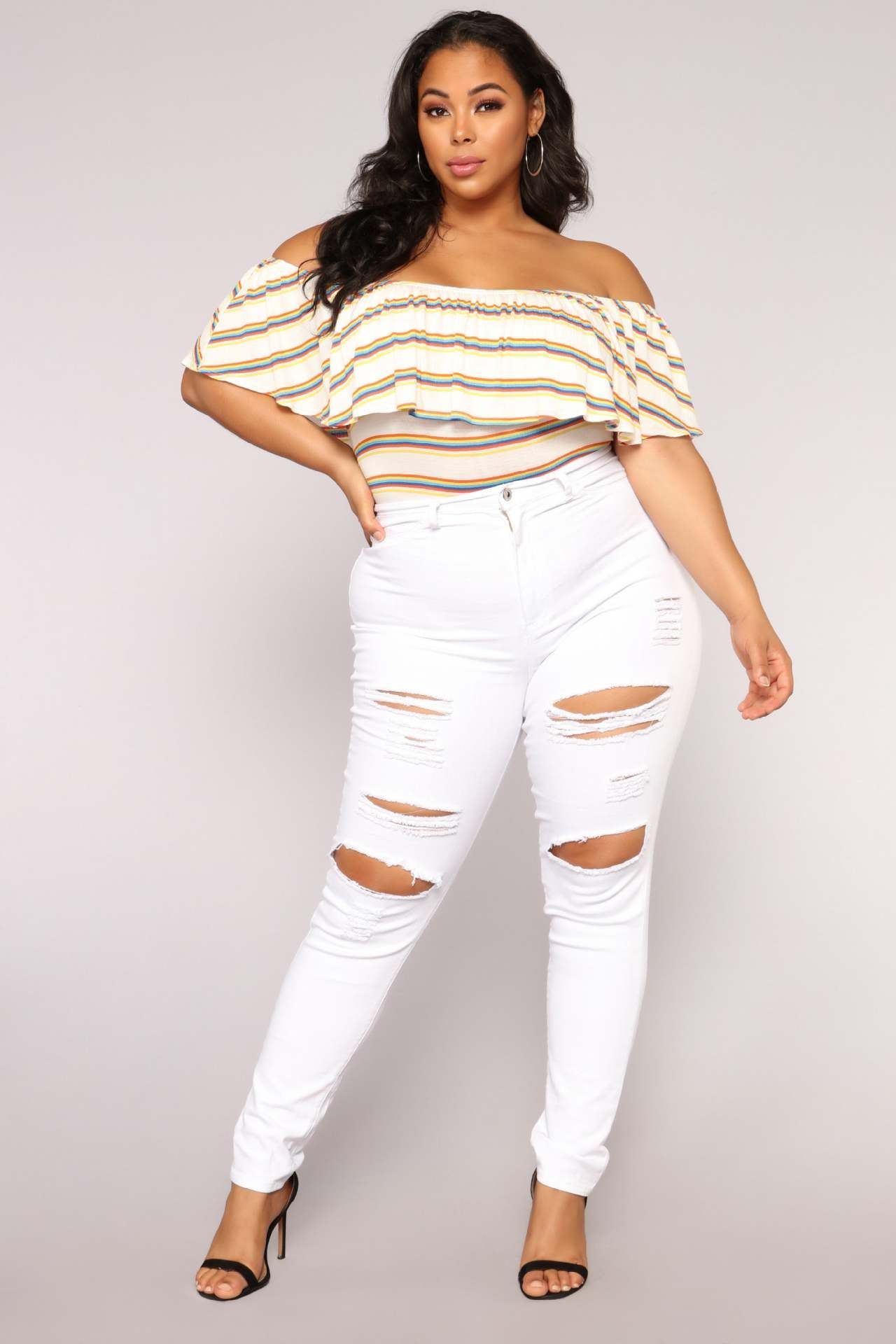 High-Rise Distressed Skinny Jeans (Multiple Colors Available)