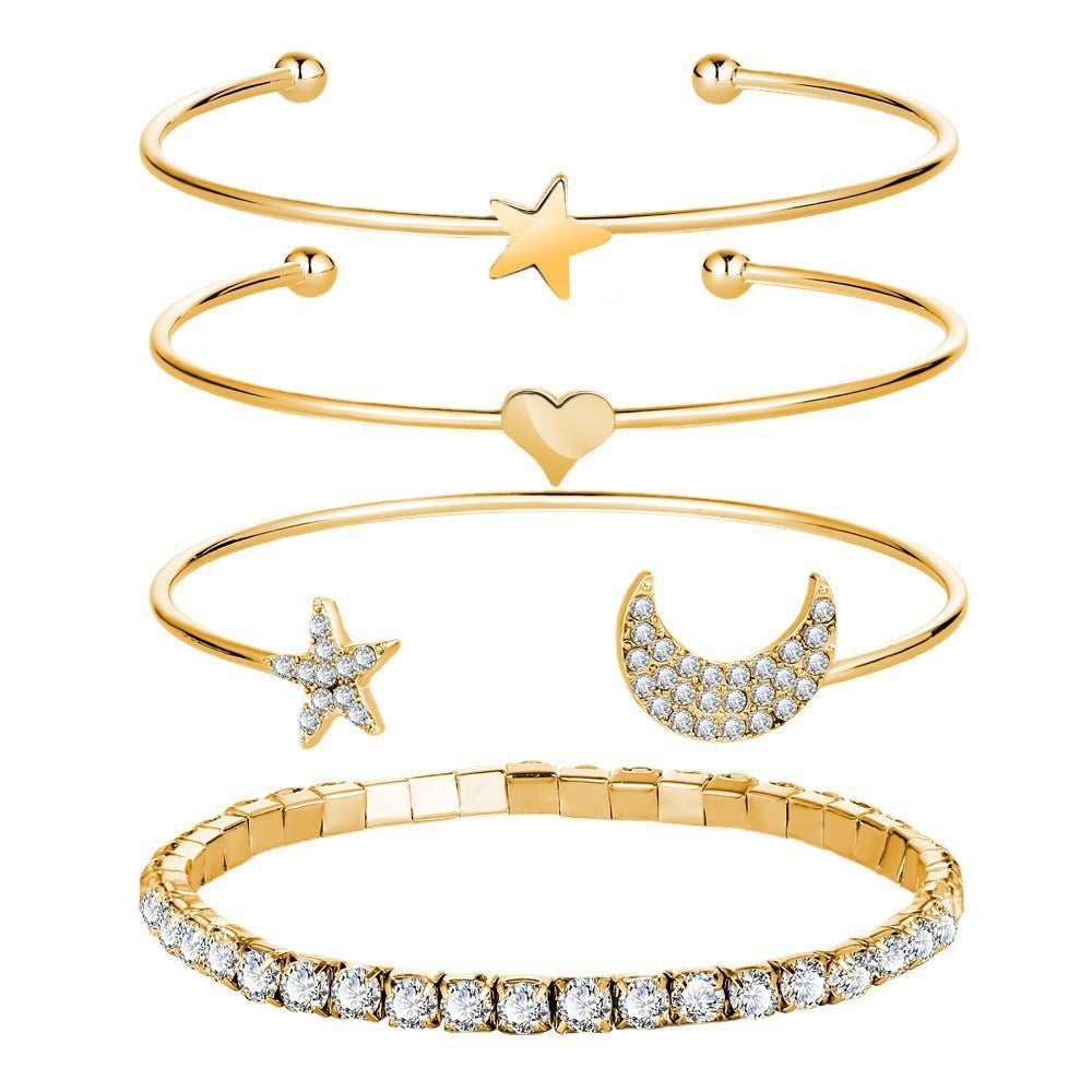 “Celestial Glow Moon & Star” Cuff Bracelets