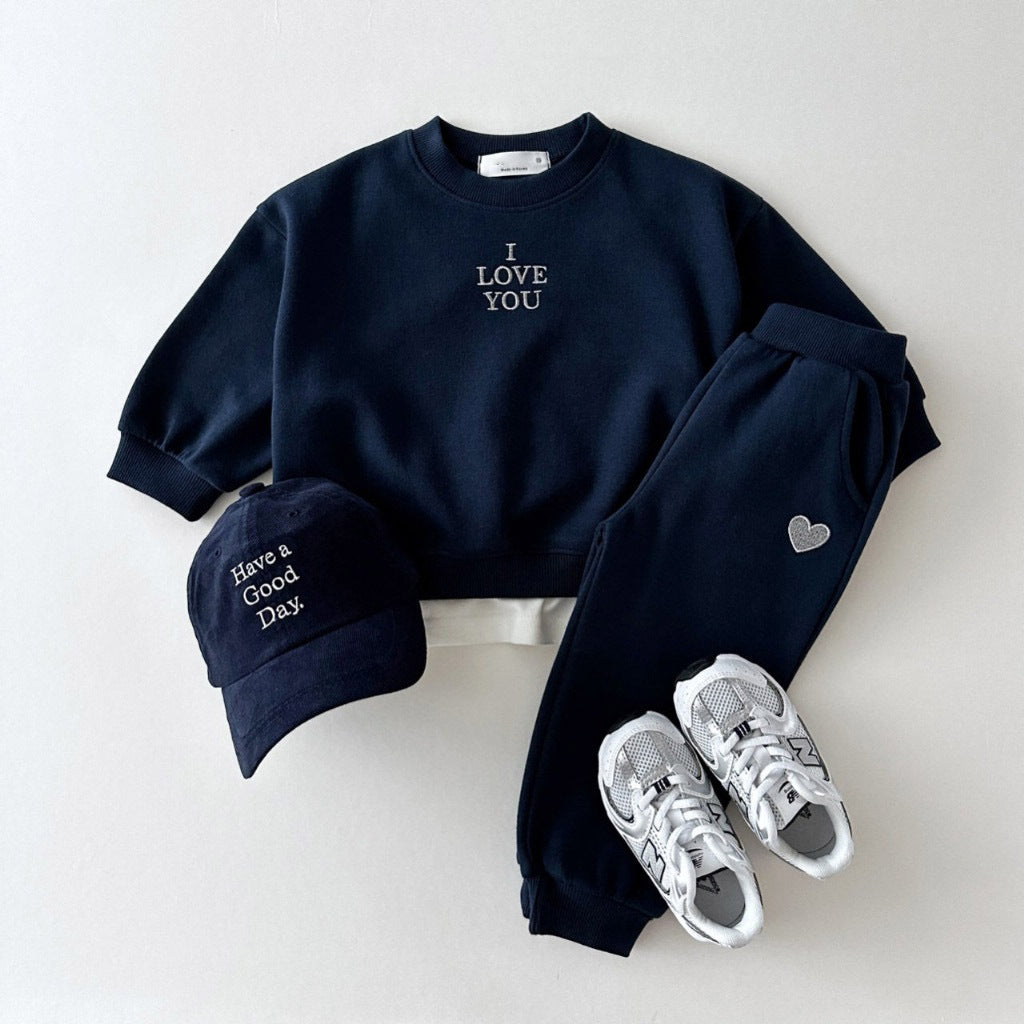 Love & Comfort Embroidered Sweatsuit Set