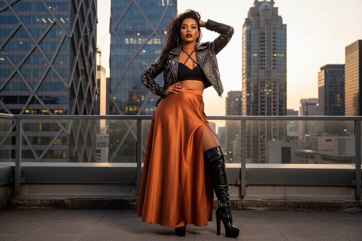 Noir Split Maxi Skirt